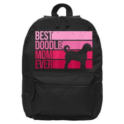 Cool Doodle Mom Art Women Aussiedoodle Goldendoodle Dog 16 in Basic Backpack
