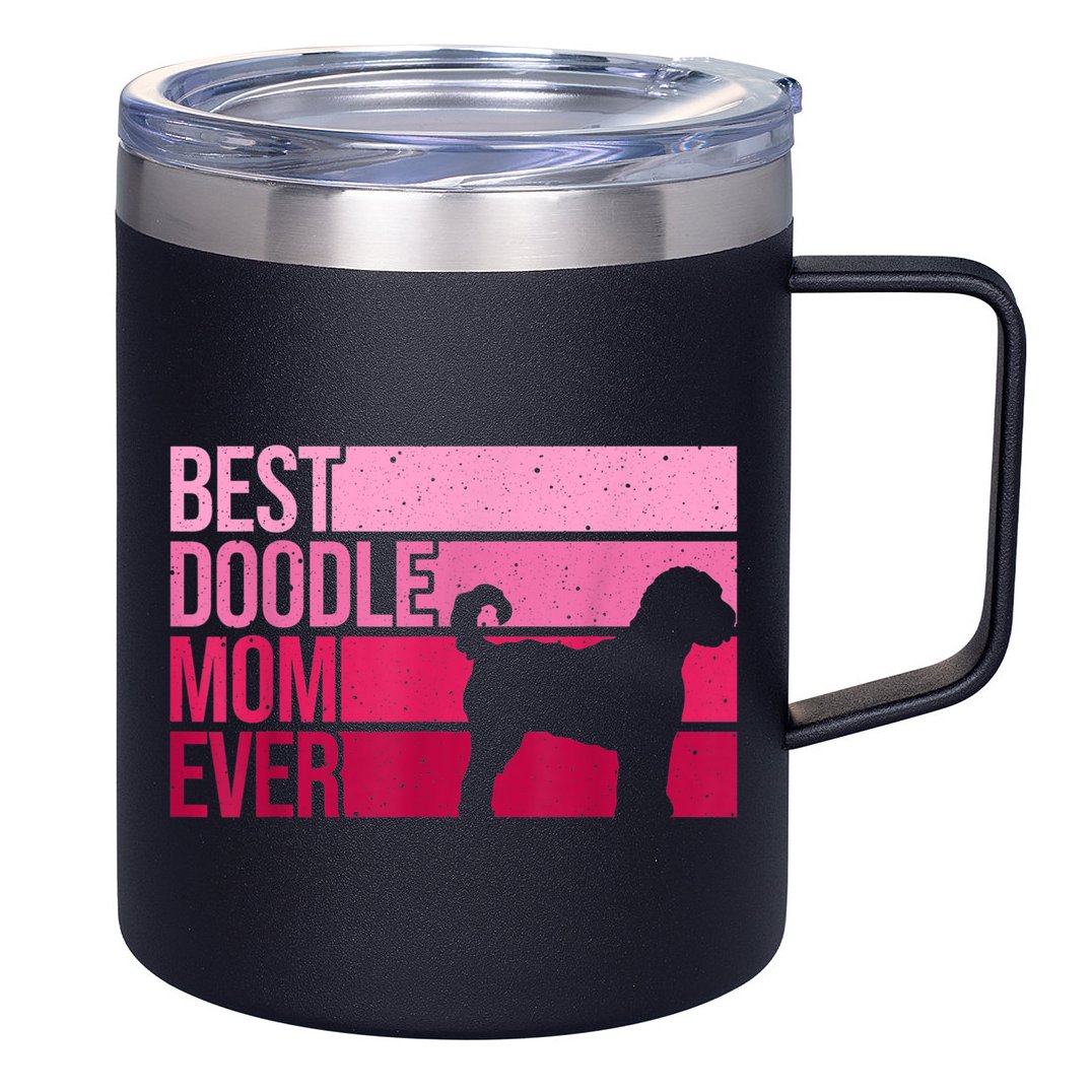 Cool Doodle Mom Art Women Aussiedoodle Goldendoodle Dog 12oz Stainless Steel Coffee Mug