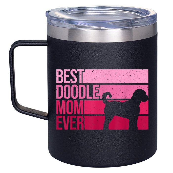 Cool Doodle Mom Art Women Aussiedoodle Goldendoodle Dog 12oz Stainless Steel Coffee Mug