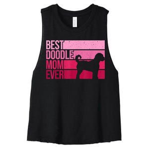 Cool Doodle Mom Art Women Aussiedoodle Goldendoodle Dog Women's Racerback Cropped Tank