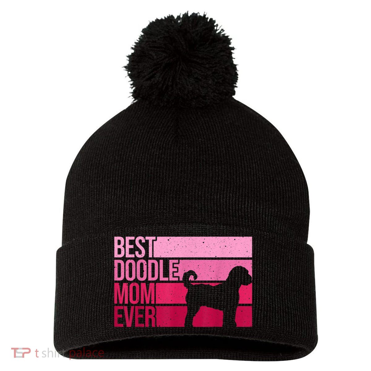 Cool Doodle Mom Art Women Aussiedoodle Goldendoodle Dog Pom Pom 12in Knit Beanie