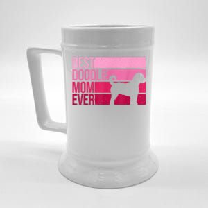 Cool Doodle Mom Art Women Aussiedoodle Goldendoodle Dog Beer Stein