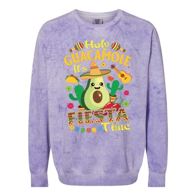 Cinco De Mayo Mexican Holy Guacamole Fiesta Time Colorblast Crewneck Sweatshirt