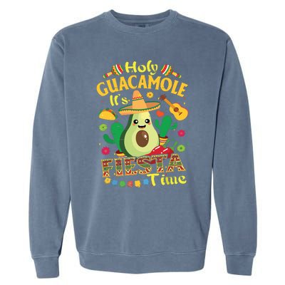 Cinco De Mayo Mexican Holy Guacamole Fiesta Time Garment-Dyed Sweatshirt