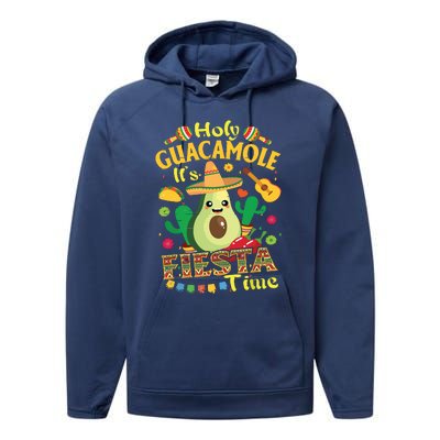 Cinco De Mayo Mexican Holy Guacamole Fiesta Time Performance Fleece Hoodie