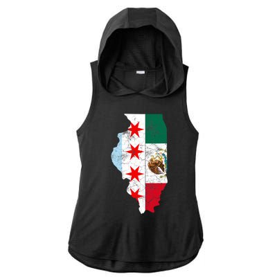 Cinco De Mayo Chicago Mexican Flag Women Gift Ladies PosiCharge Tri-Blend Wicking Draft Hoodie Tank