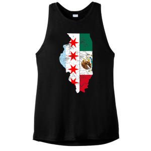 Cinco De Mayo Chicago Mexican Flag Women Gift Ladies PosiCharge Tri-Blend Wicking Tank