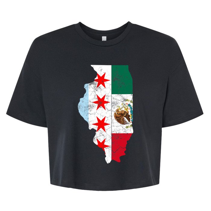 Cinco De Mayo Chicago Mexican Flag Women Gift Bella+Canvas Jersey Crop Tee