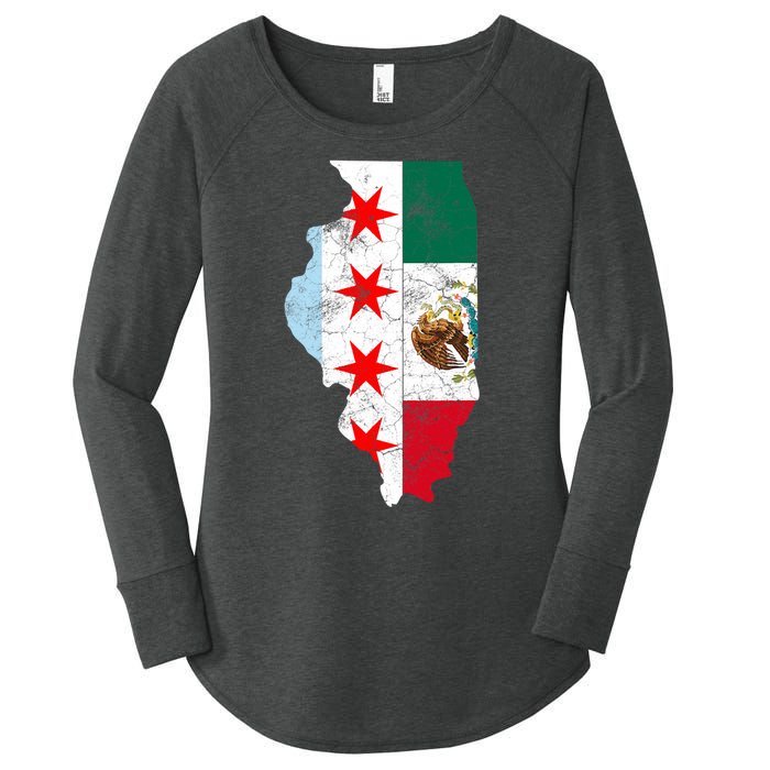 Cinco De Mayo Chicago Mexican Flag Women Gift Women's Perfect Tri Tunic Long Sleeve Shirt