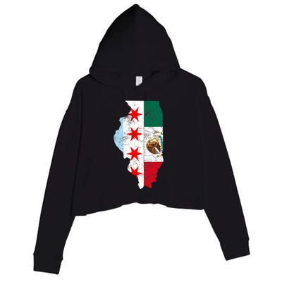 Cinco De Mayo Chicago Mexican Flag Women Gift Crop Fleece Hoodie