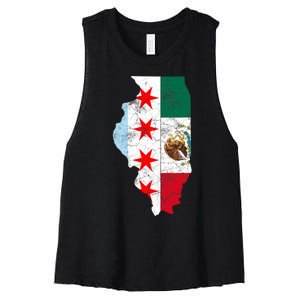 Cinco De Mayo Chicago Mexican Flag Women Gift Women's Racerback Cropped Tank