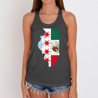 Cinco De Mayo Chicago Mexican Flag Women Gift Women's Knotted Racerback Tank