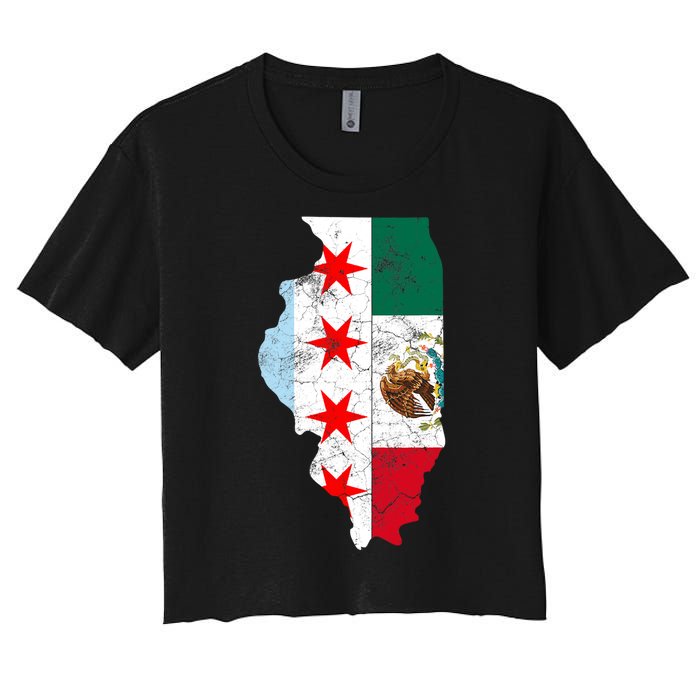 Cinco De Mayo Chicago Mexican Flag Women Gift Women's Crop Top Tee