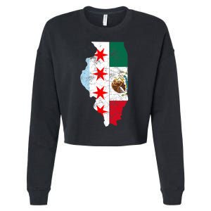 Cinco De Mayo Chicago Mexican Flag Women Gift Cropped Pullover Crew