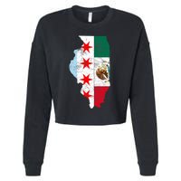 Cinco De Mayo Chicago Mexican Flag Women Gift Cropped Pullover Crew