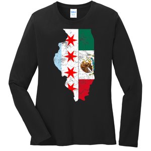 Cinco De Mayo Chicago Mexican Flag Women Gift Ladies Long Sleeve Shirt