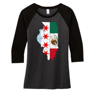 Cinco De Mayo Chicago Mexican Flag Women Gift Women's Tri-Blend 3/4-Sleeve Raglan Shirt