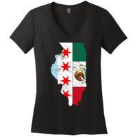 Cinco De Mayo Chicago Mexican Flag Women Gift Women's V-Neck T-Shirt