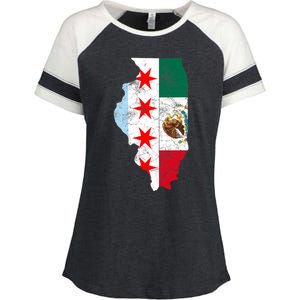 Cinco De Mayo Chicago Mexican Flag Women Gift Enza Ladies Jersey Colorblock Tee