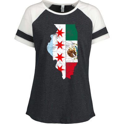 Cinco De Mayo Chicago Mexican Flag Women Gift Enza Ladies Jersey Colorblock Tee