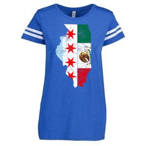 Cinco De Mayo Chicago Mexican Flag Women Gift Enza Ladies Jersey Football T-Shirt