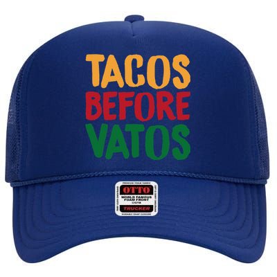 Cinco De Mayo S Tacos Before Vatos Funny Mexican Tees High Crown Mesh Back Trucker Hat