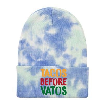 Cinco De Mayo S Tacos Before Vatos Funny Mexican Tees Tie Dye 12in Knit Beanie