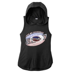 Cool Detroit Motor City Motown Logo Ladies PosiCharge Tri-Blend Wicking Draft Hoodie Tank