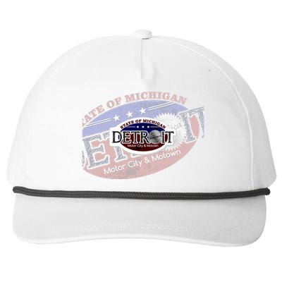 Cool Detroit Motor City Motown Logo Snapback Five-Panel Rope Hat