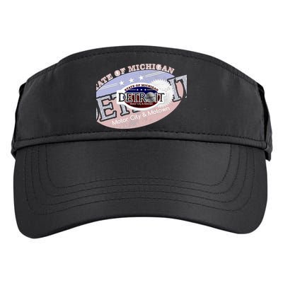 Cool Detroit Motor City Motown Logo Adult Drive Performance Visor