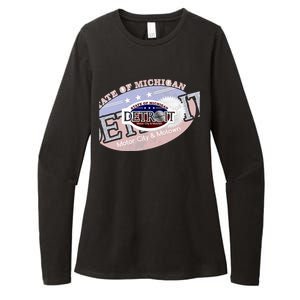 Cool Detroit Motor City Motown Logo Womens CVC Long Sleeve Shirt