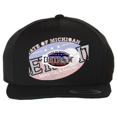 Cool Detroit Motor City Motown Logo Wool Snapback Cap