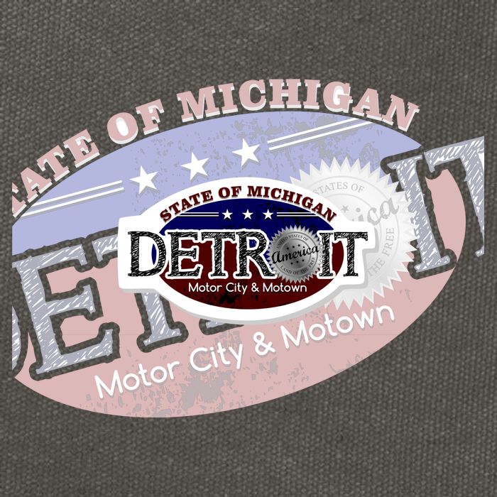 Cool Detroit Motor City Motown Logo Cotton Canvas Backpack