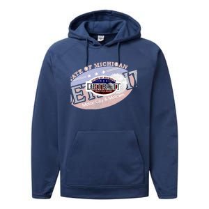 Cool Detroit Motor City Motown Logo Performance Fleece Hoodie