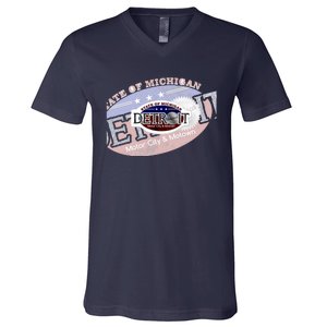 Cool Detroit Motor City Motown Logo V-Neck T-Shirt