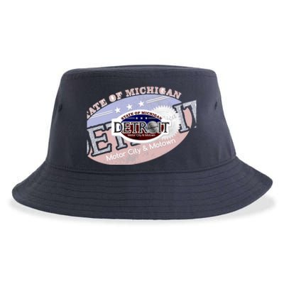 Cool Detroit Motor City Motown Logo Sustainable Bucket Hat