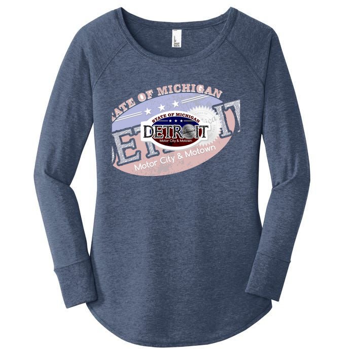 Cool Detroit Motor City Motown Logo Women's Perfect Tri Tunic Long Sleeve Shirt