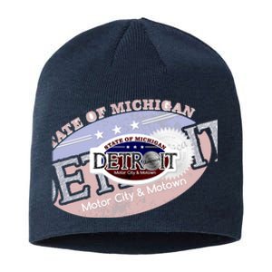 Cool Detroit Motor City Motown Logo Sustainable Beanie