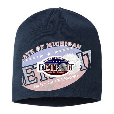 Cool Detroit Motor City Motown Logo Sustainable Beanie