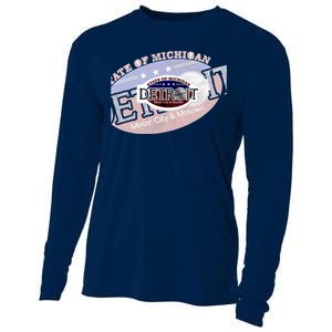 Cool Detroit Motor City Motown Logo Cooling Performance Long Sleeve Crew