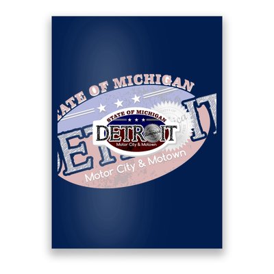 Cool Detroit Motor City Motown Logo Poster