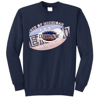 Cool Detroit Motor City Motown Logo Tall Sweatshirt