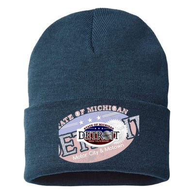 Cool Detroit Motor City Motown Logo Sustainable Knit Beanie