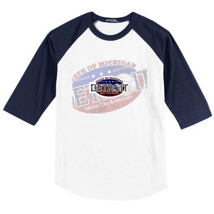 Cool Detroit Motor City Motown Logo Baseball Sleeve Shirt