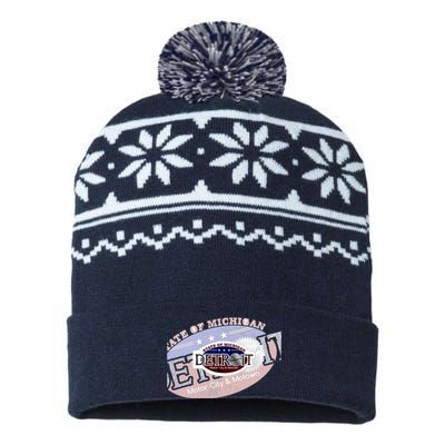 Cool Detroit Motor City Motown Logo USA-Made Snowflake Beanie