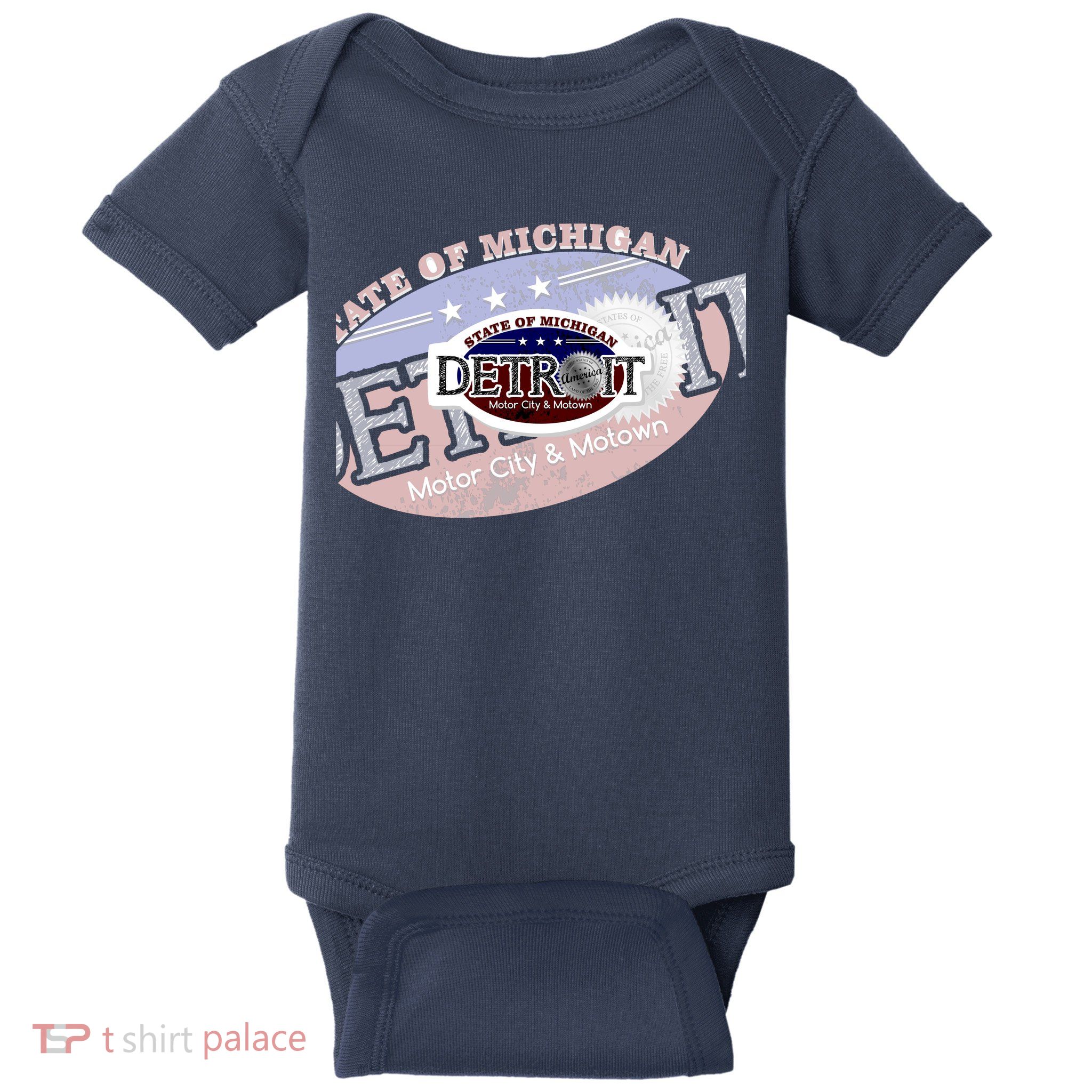 Cool Detroit Motor City Motown Logo Baby Bodysuit
