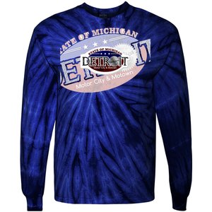 Cool Detroit Motor City Motown Logo Tie-Dye Long Sleeve Shirt