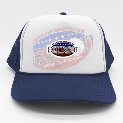 Cool Detroit Motor City Motown Logo Trucker Hat