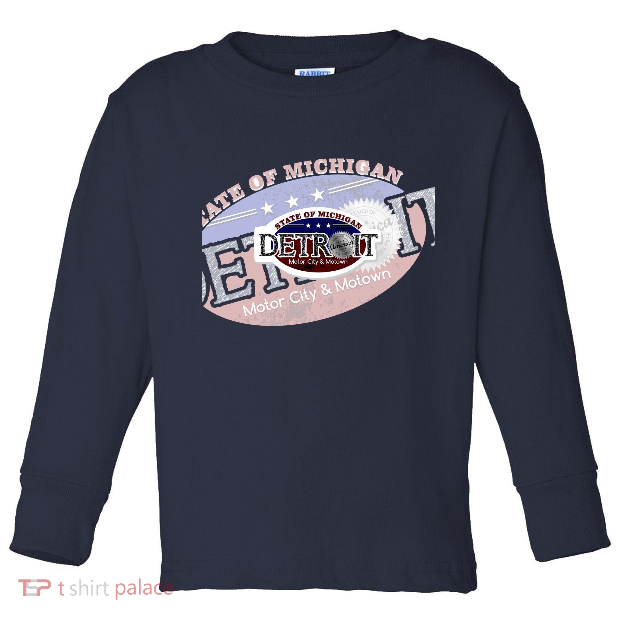Cool Detroit Motor City Motown Logo Toddler Long Sleeve Shirt