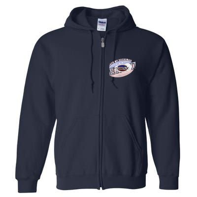 Cool Detroit Motor City Motown Logo Full Zip Hoodie